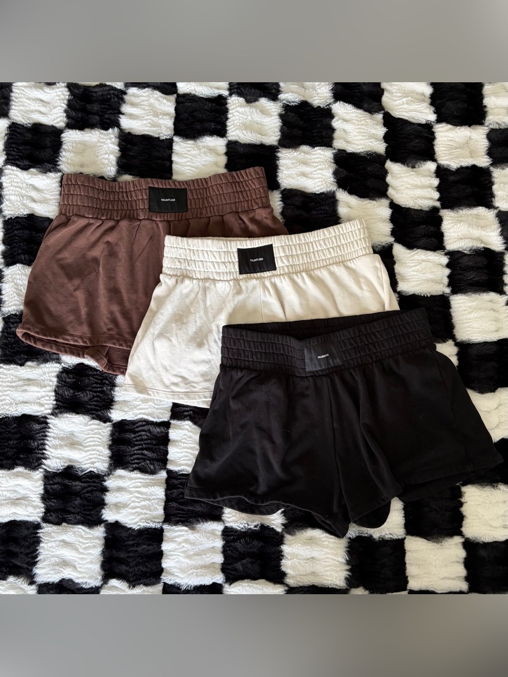 TALENTLESS Women's Shorts Trio - Black, Cream, Brown
